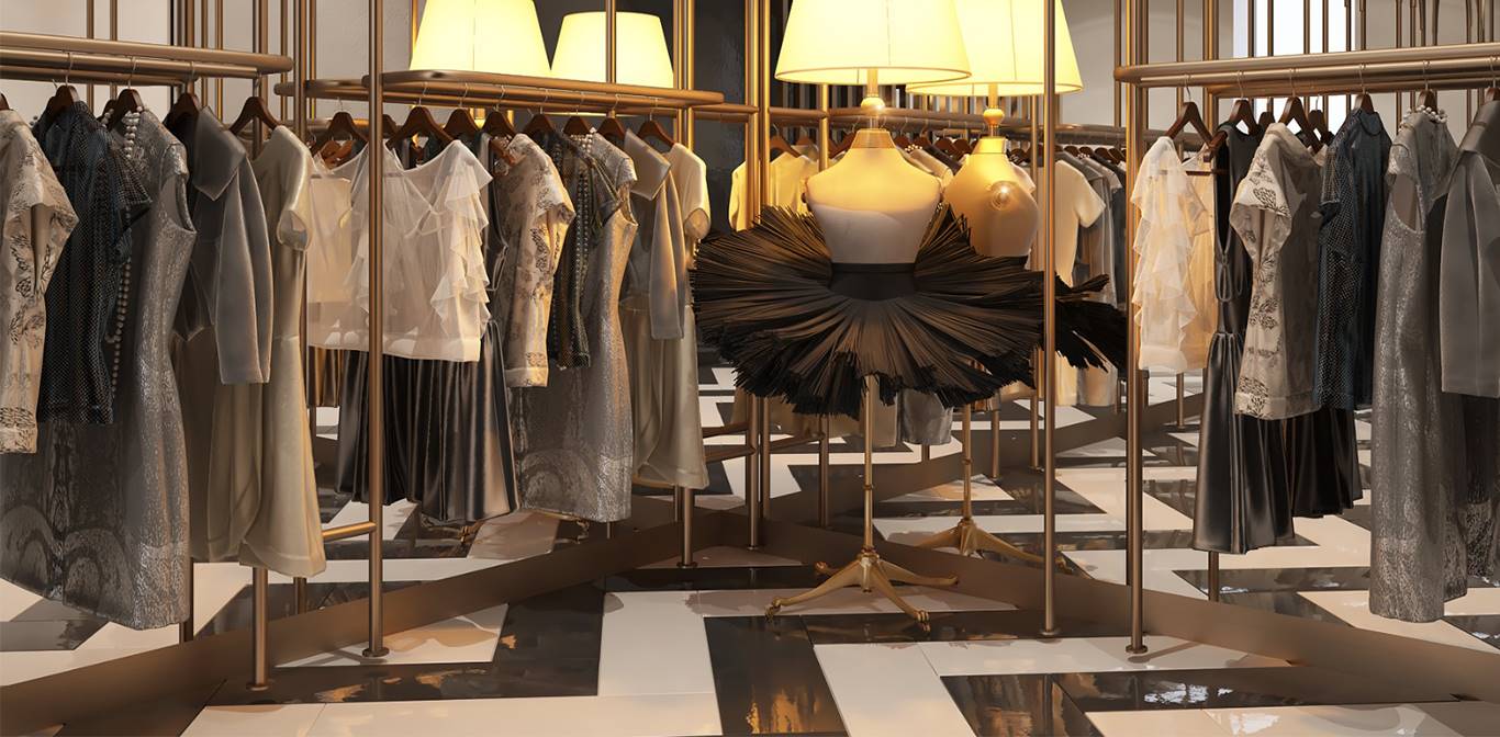 Ykz Ceylan Mağaza giyim reyonu iç mimar tasarımı